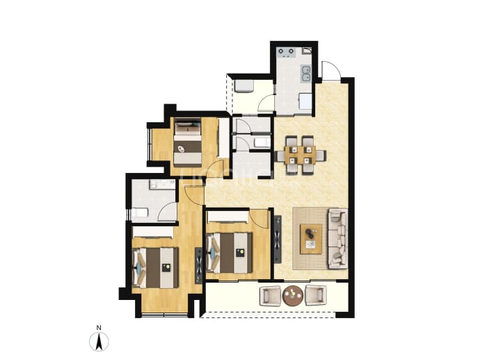 北京城建龙樾生态城--套内 87.8m²