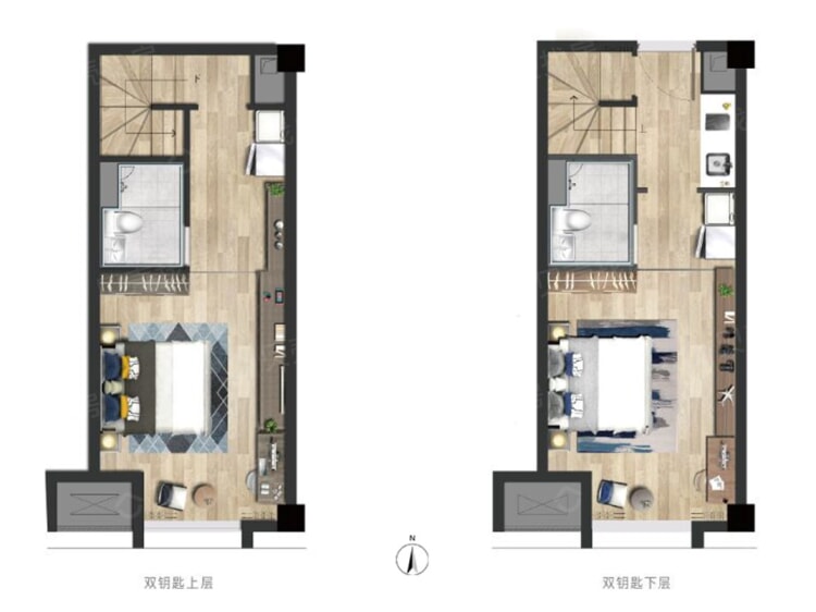 融创港印中心2室0厅2卫户型图