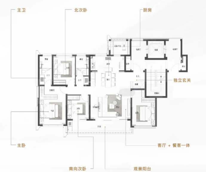 邗城·柳岸晓风4室2厅2卫户型图