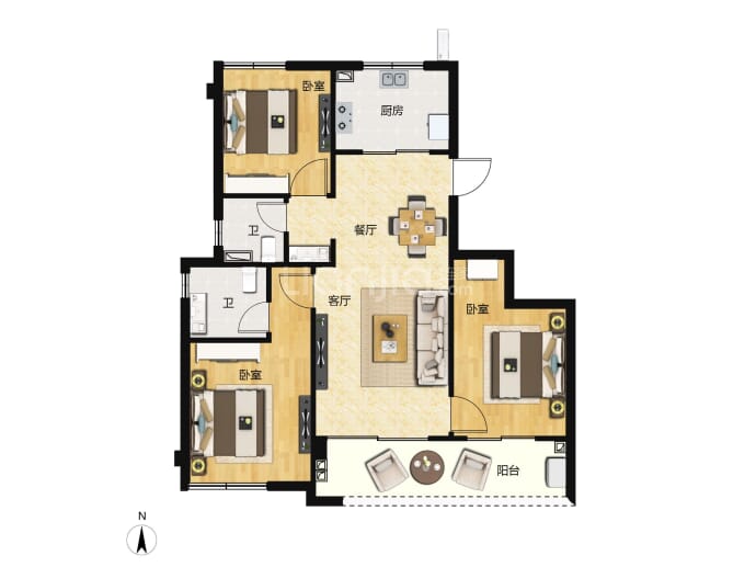 保利招商和樾风华--建面 107m²