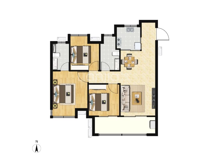 榕发北源云筑--建面 89m²