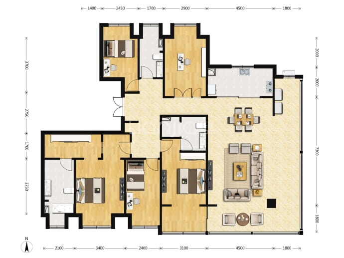 建投朝朝暮暮--建面 202m²