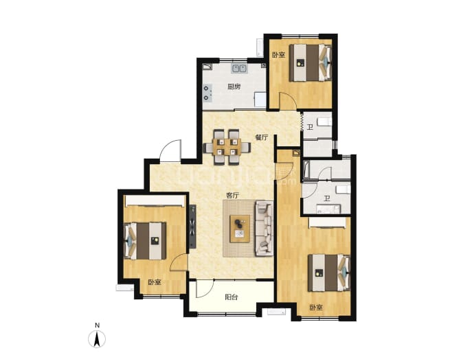 森林公园--建面 124m²