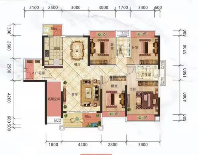 华城钻石花园--建面 141.09m²