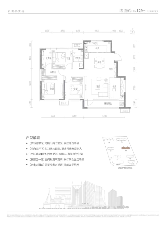 金茂龙河新城--建面 129m²