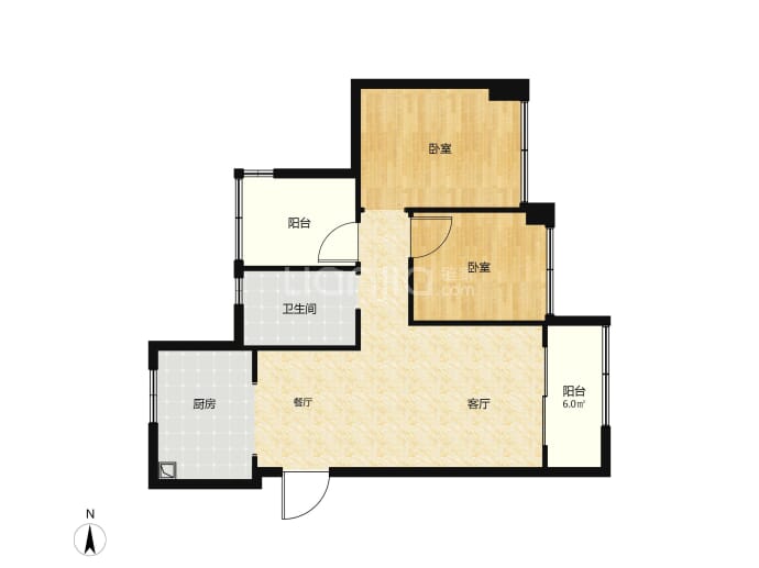 十字门华发商都海荟--建面 83m²