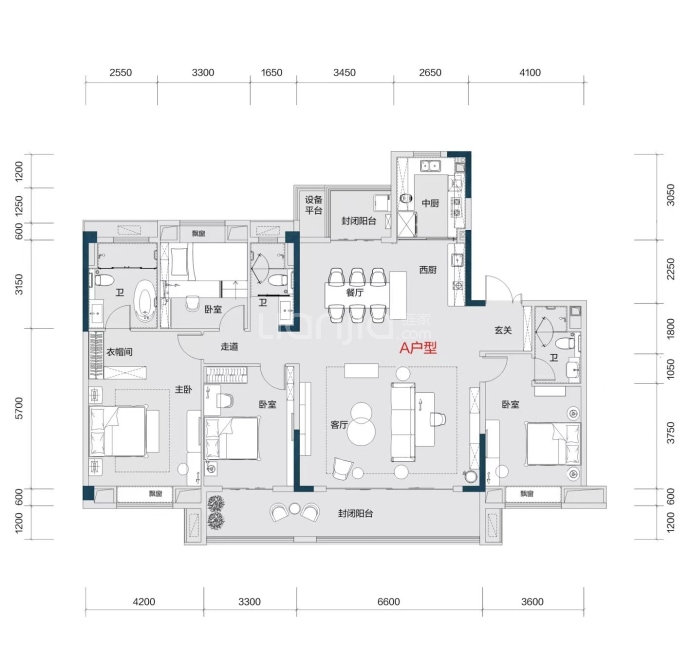 黄州碧桂园湖境--建面 196m²