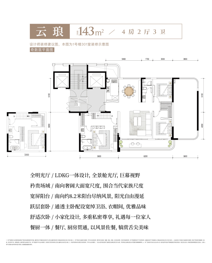 瑞鑫凤栖云境--建面 143m²