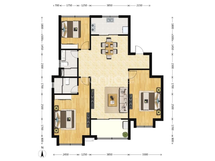 雅居乐富春山居--套内 98m²