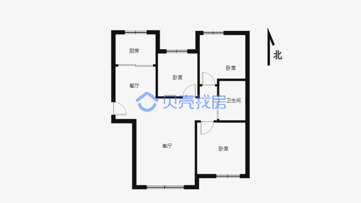 美居电梯三室 户型方正 居住舒适-户型图