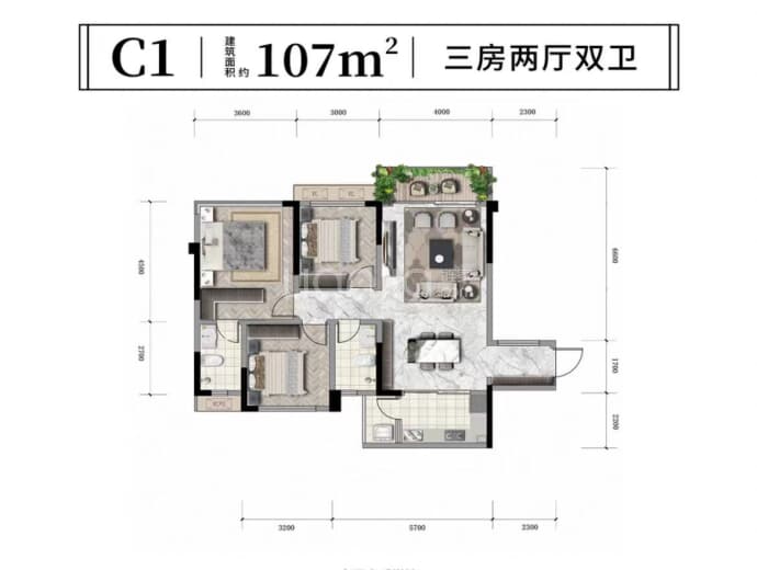 社坛家门第--建面 107m²