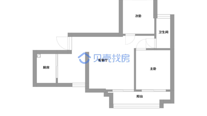 黄龙湾 2室1厅 南-户型图