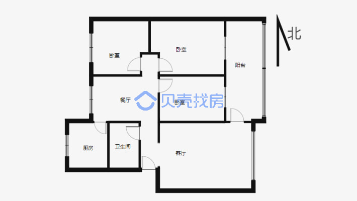 新市区 铁路局 北京路 汇嘉时代 三室 一楼 随时看房-户型图