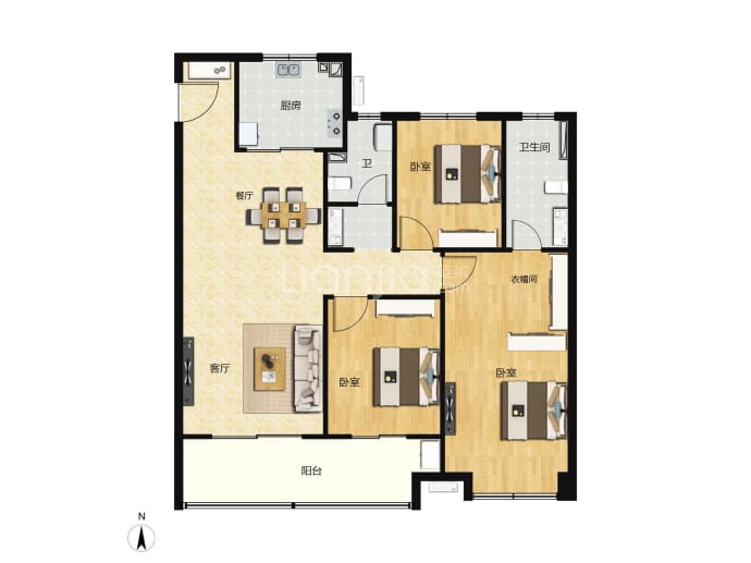 嘉园蓝湖九郡--建面 130.07m²