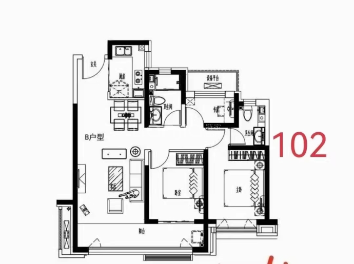 美的东部时代城--建面 102m²