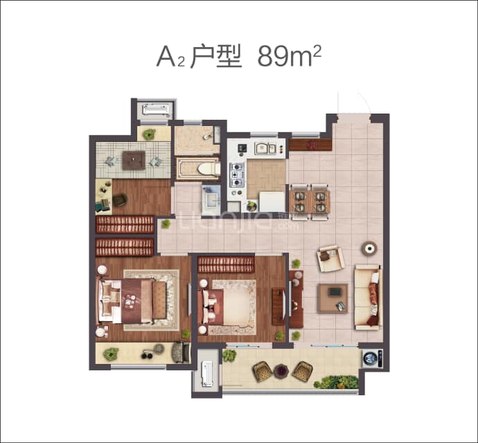 光明当代拾光里3室2厅1卫户型图