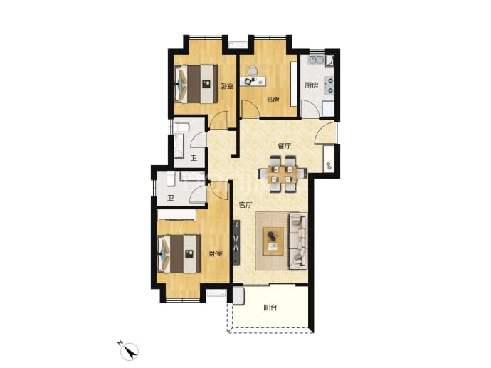 南益名悦华府--建面 114.07m²