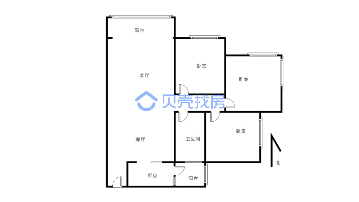 东坝铂金位置，房子八成新户型房正采光好。-户型图