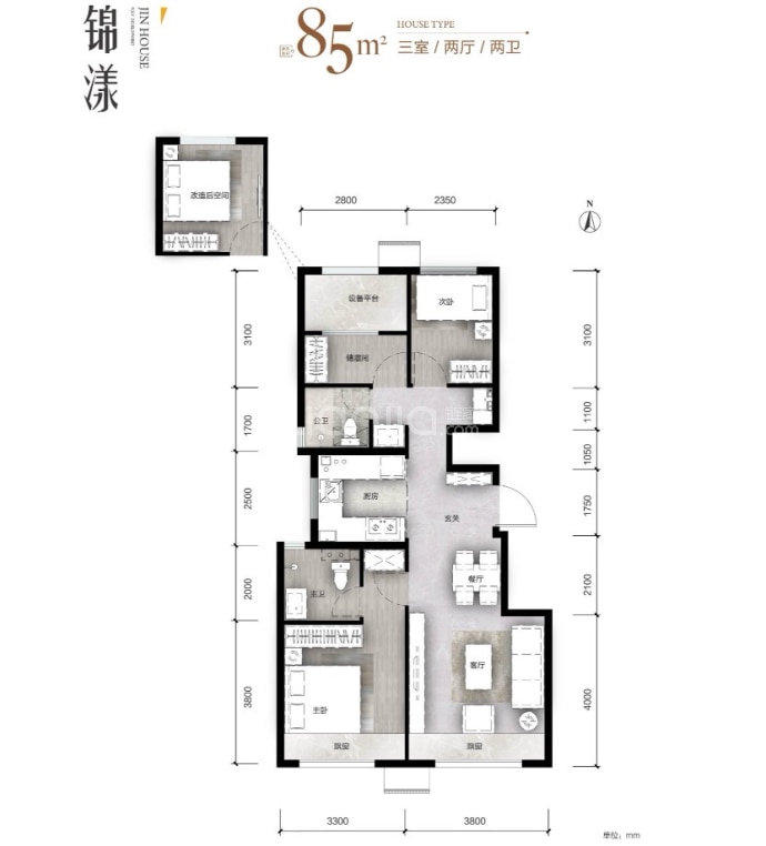 保利·四季锦上--建面 85m²