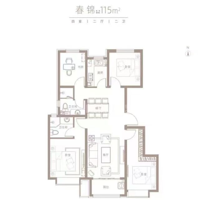 映园春晓--建面 115m²