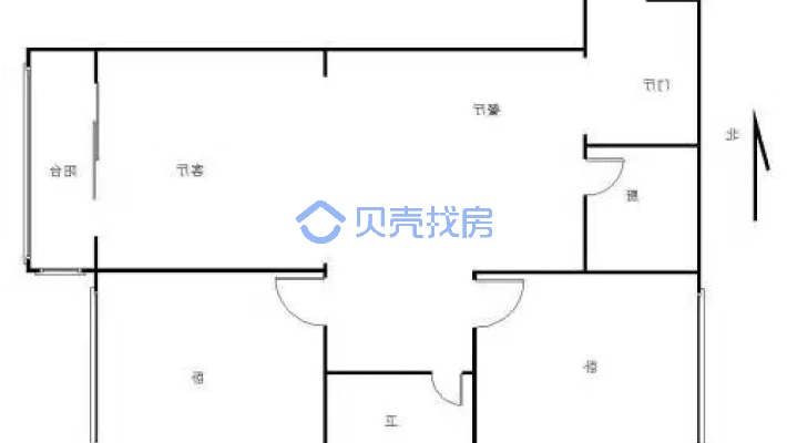 总督署小区 2室2厅 东-户型图