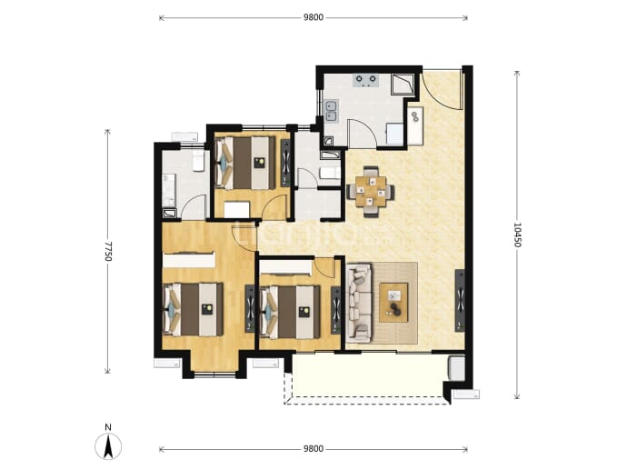 花山花锦--建面 110.09m²