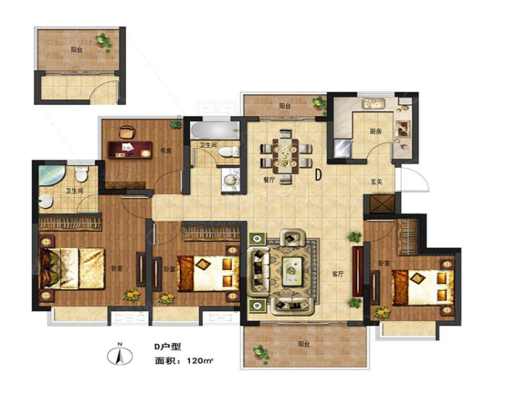 电建洺悦府四居室户型图大全-重庆电建洺悦府四居室房型图-平面布置图