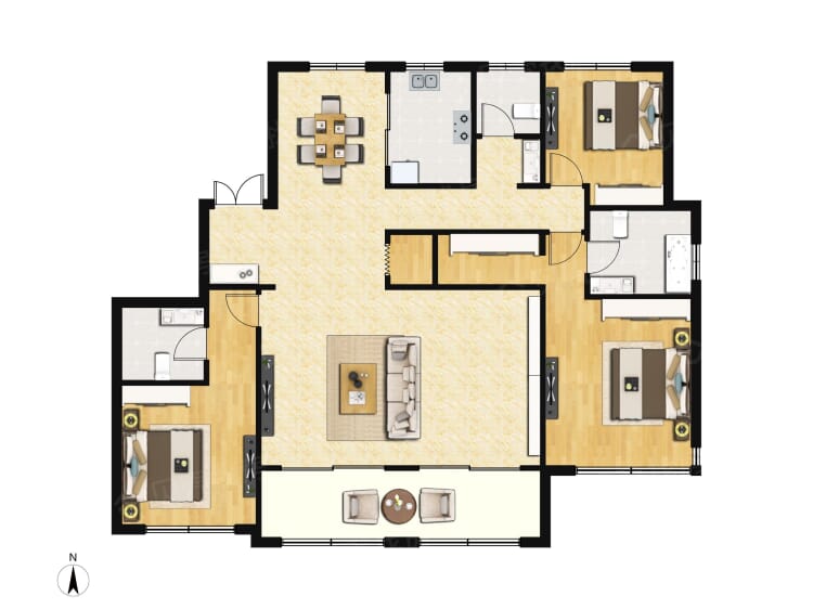 天风云墅4室2厅3卫户型图