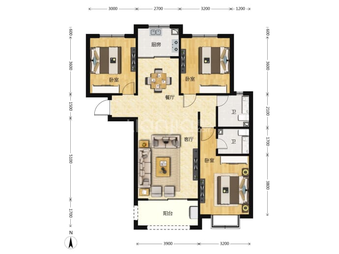 盛紫中央公园--建面 120.13m²