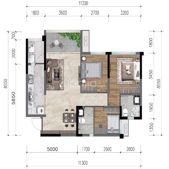 达丰上官华府北院--建面 65m²