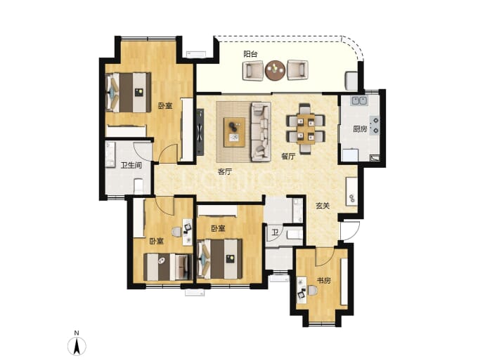 隆腾公园城--建面 124m²