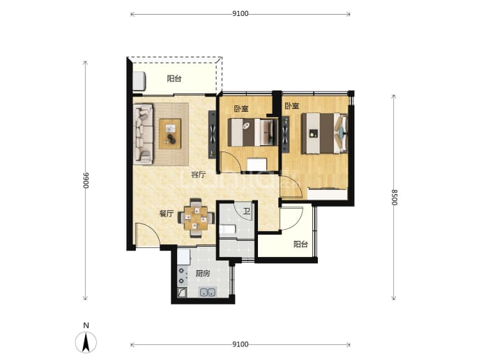 颐璟名庭--建面 76m²