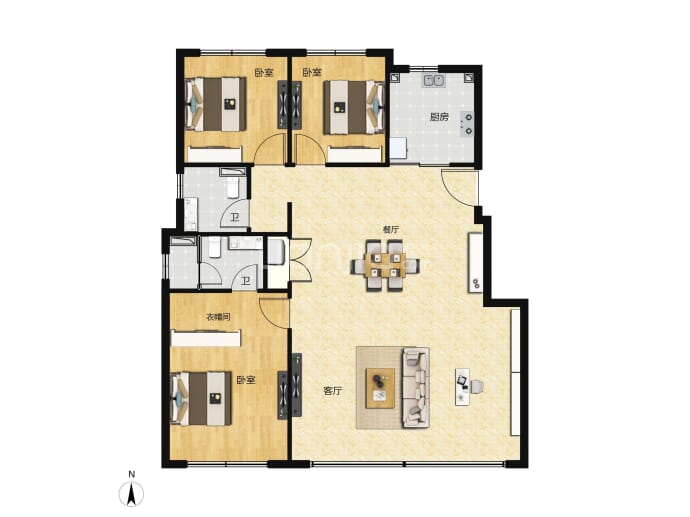 巨燕•燕京府3室2厅2卫户型图