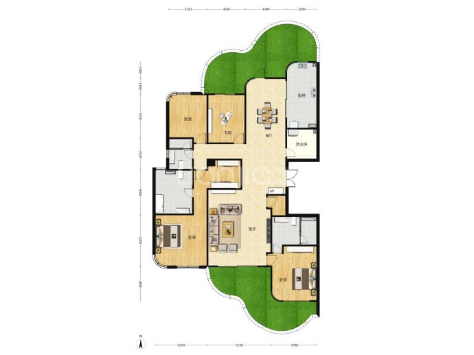 松苑4室2厅3卫户型图