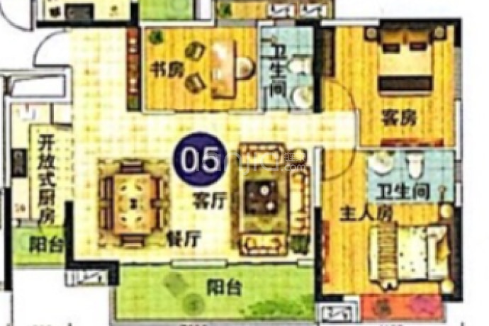 景峰家园3室2厅2卫户型图