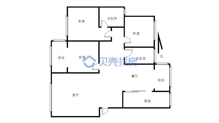 恒星城东区 3室2厅 南-户型图