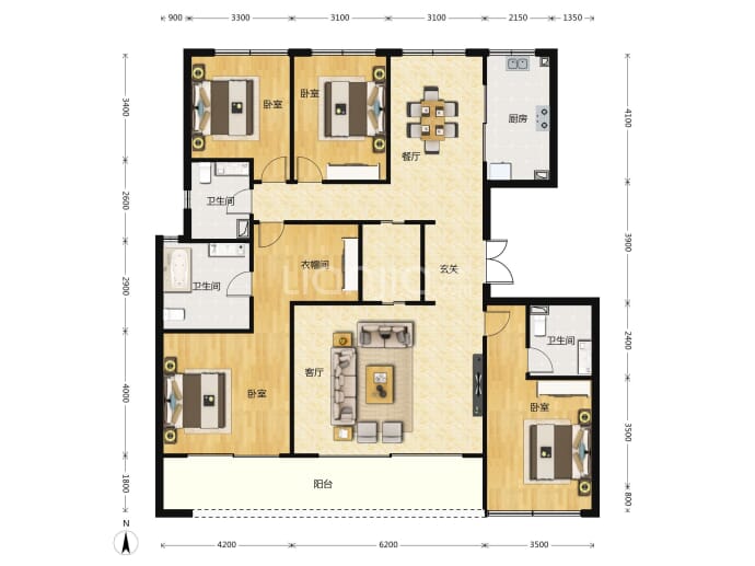 绿城·湖畔雲庐--建面 198m²