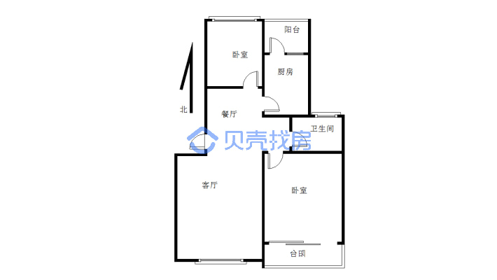 春馨苑小区 2室2厅 南-户型图