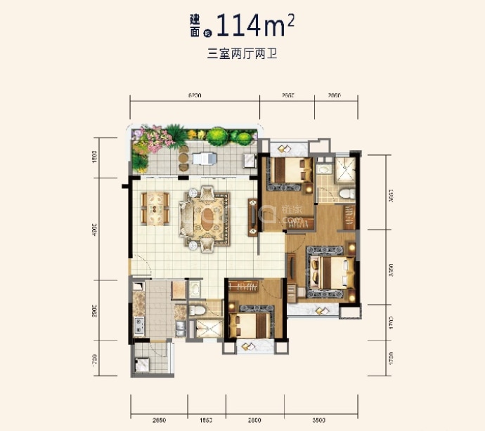 恒大文旅城--建面 114m²