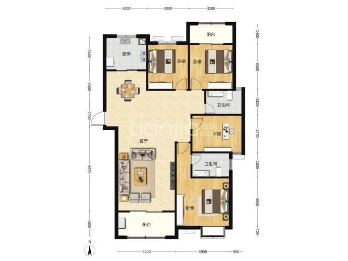 辉煌时代--建面 144m²