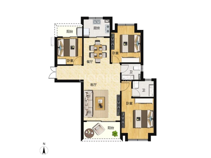 联泰万泰城·天元--建面 117m²