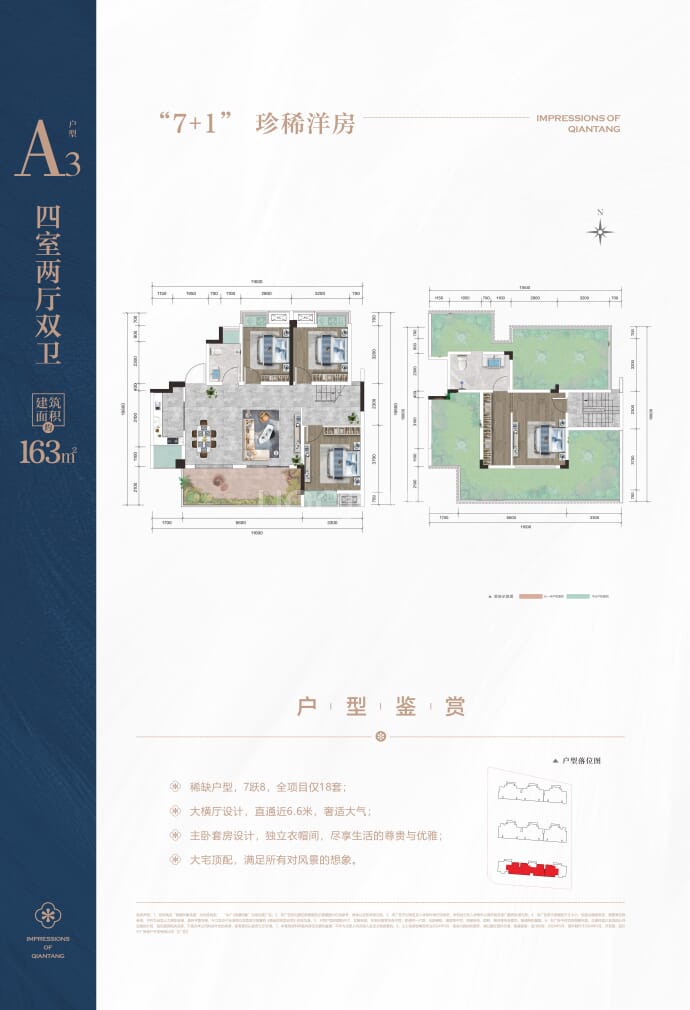 中广钱塘印象4室2厅2卫户型图