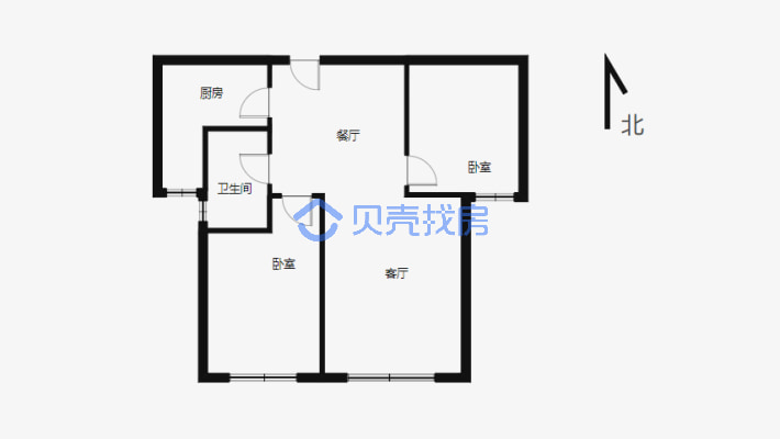 华旗龙湾 精装2室 拎包入住 可按揭带家具家电-户型图
