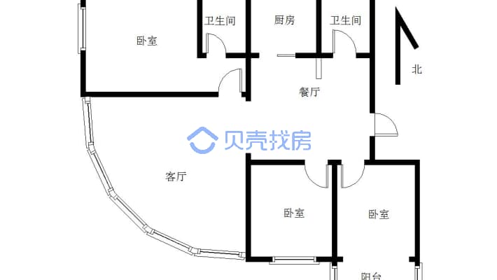 富都小区  大面积  带装修  随时过户-户型图