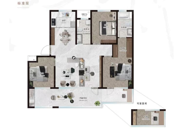 东岸世家三期3室2厅2卫户型图