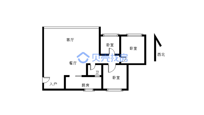 长江苑 三室两厅 精装修 视野开阔 价格可议-户型图