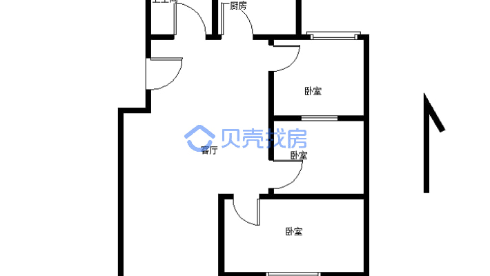 驿城新村 3室1厅 81平米-户型图
