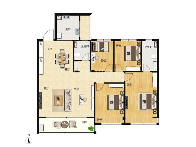 德信赋富春云庄--建面 143m²