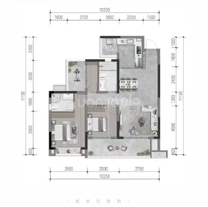 正黄翡翠堂--建面 107m²