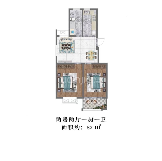 鼎立紫金花苑--建面 82m²